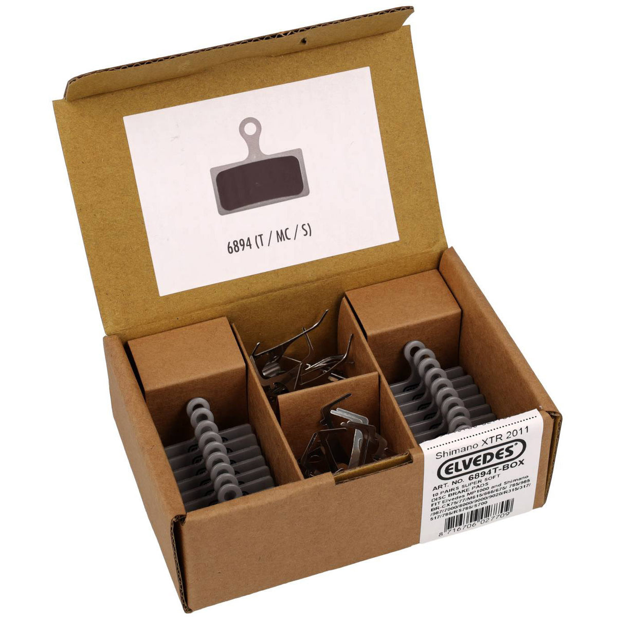 Elvedes cable system bv pastiglie freno a disco elvedes 6894t (10pr)
