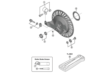 Shimano Rollerbrake Brakeplaat Achter BRC6000 (per pezzo)