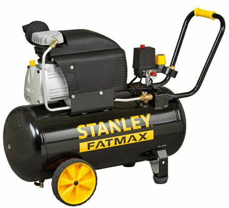 Compressore Stanley fatmax, 50 litri, 10 bar, lubrificato ad olio, modello orizzontale, 2,5 hp, flusso d'aria minimo 240 l, portatile, nero giallo, adatto per gonfiaggio e utensili pneumatici