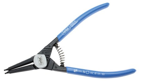 Pinza per anelli elastici ciclo Cycplus con molla per pinze esterne Ø19-60mm nicr