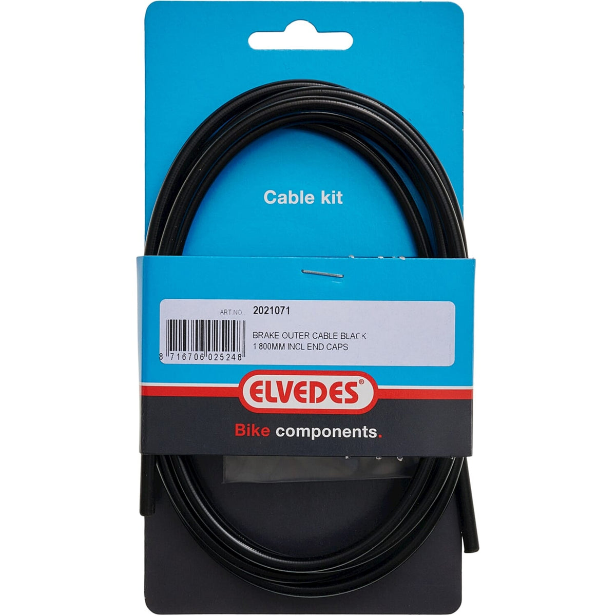 Elvedes cable Systems bv elvedes cavo freno esterno 1,8 m nero +2 puntali 2021071