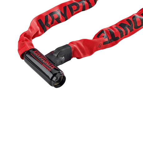 Catena Kryptonite keeper 785 con lucchetto integrato - lucchetto per catena per bicicletta - lucchetto per bicicletta con catena per bicicletta elettrica - 85 cm - acciaio - rosso