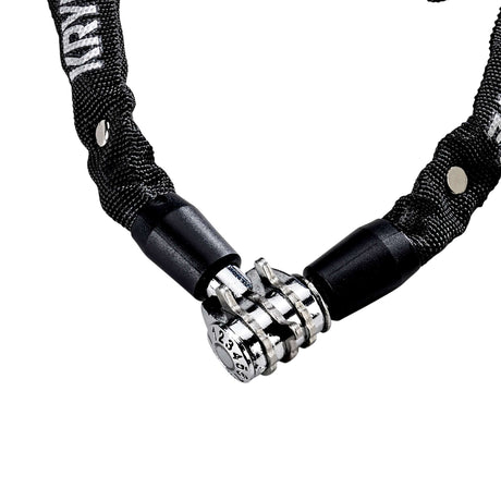 Lucchetto a combinazione Kryptonite keeper 465 - catena con lucchetto a combinazione integrato - lucchetto a catena per bicicletta - lucchetto per bicicletta elettrico - 65 cm - acciaio - nero