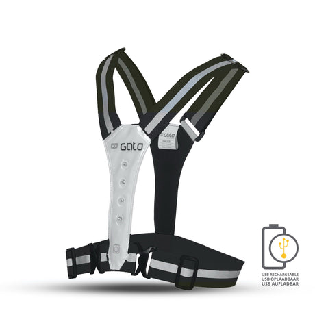 Gilet sportivo Gato Safer LED USB antracite taglia unica