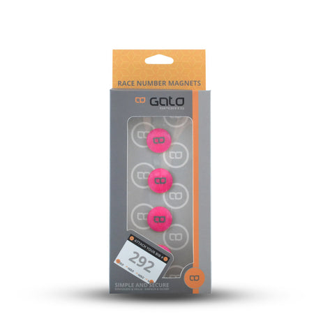 Gato magnete per numeri di gara rosa (4pz)