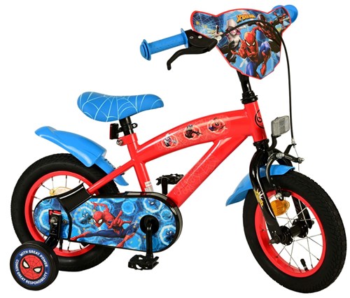 Spider -Man Children's Bicycle - Boys - 12 pollici - Rosso blu