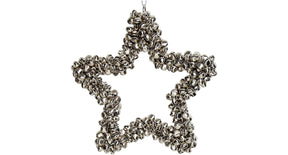 Ornament bells star metal silver 14cm