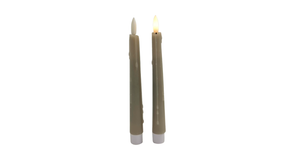 Led dinerkaars druip 20cm lichtgrijs set 2 (excl. 1xaaa)