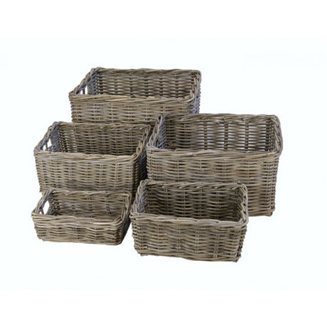 Dr. Wicker Basket V-Aged 40x30x20 grigio