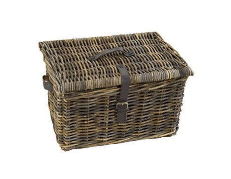 Dr cesto vimini v-ager l marrone con coperchio 43x33x23