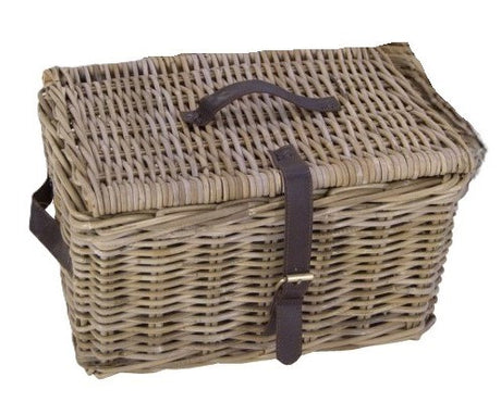 Cestino Dr vimini v-ager xl grigio con coperchio 50x40x30