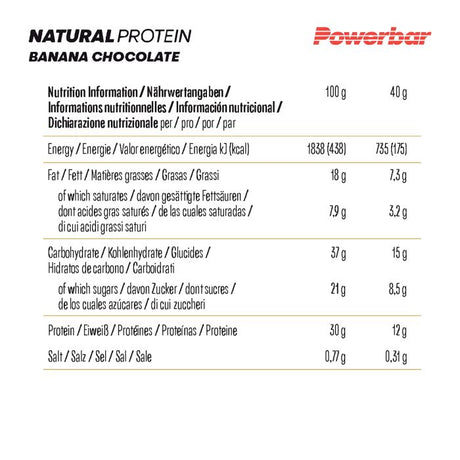 Powerbar proteine naturali (18 x 40gr) - cioccolato alla banana
