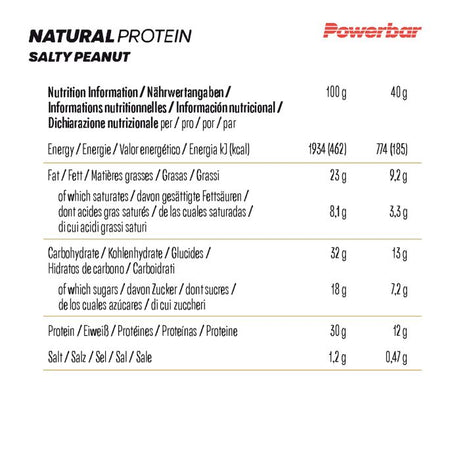 Powerbar Natural Protein (18 x 40gr) - croccante salato di arachidi