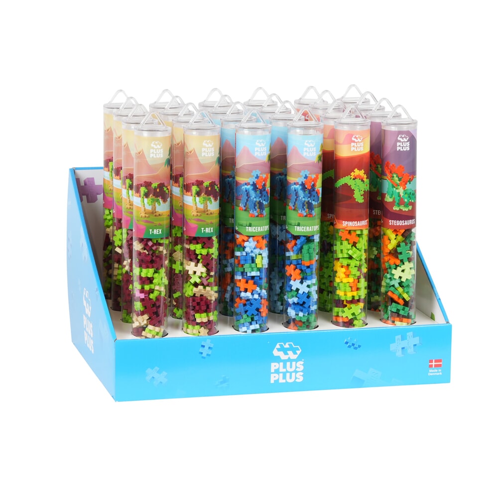 Dinosauri plus plus: display plus-plus tubo da 24 pezzi (7236)