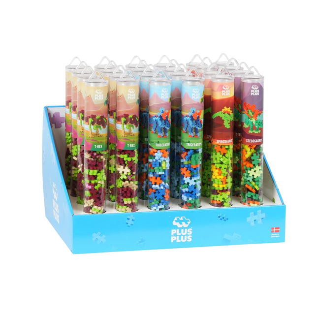 Dinosauri plus plus: display plus-plus tubo da 24 pezzi (7236)
