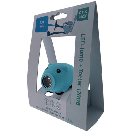 Pexkids clacson per bicicletta Maiale con lampada LED USB blu