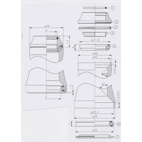TECORA E BALNEM testa in vantaggio1 1 8 1 2 pollici integ.45-45 nero