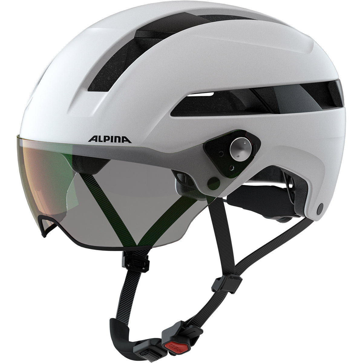 Casco Alpina sportivo urbano visiera soho v 52-56 bianco opaco