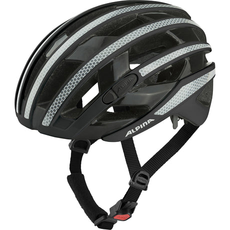 Casco da corsa sportivo Alpina ravel riflettente 51-56 nero lucido