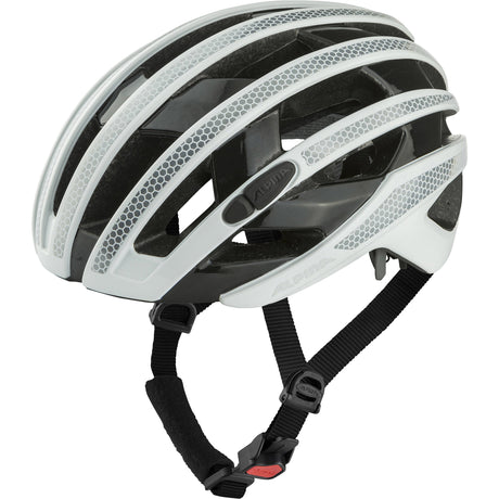 Casco da corsa sportivo Alpina ravel riflettente 55-59 bianco lucido