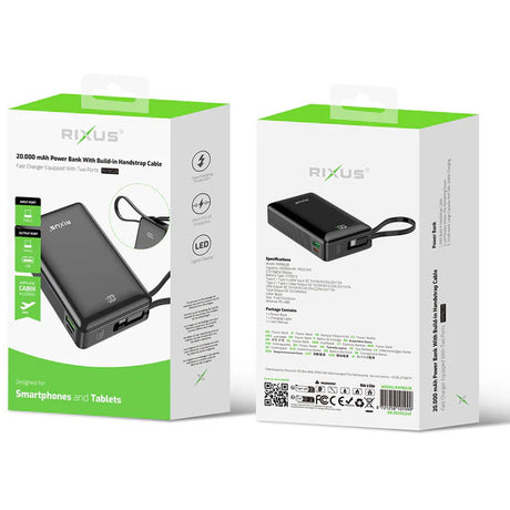 Olympic Sportswear Rixus Power Bank RXPB02B 20.000mAh Li-ion USB-C -A Nero