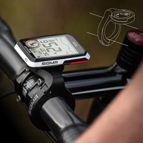 Sigma Rox 4.0 GPS SW Porta dello sterzo bianco HR + Ant + Ble Brabstiev