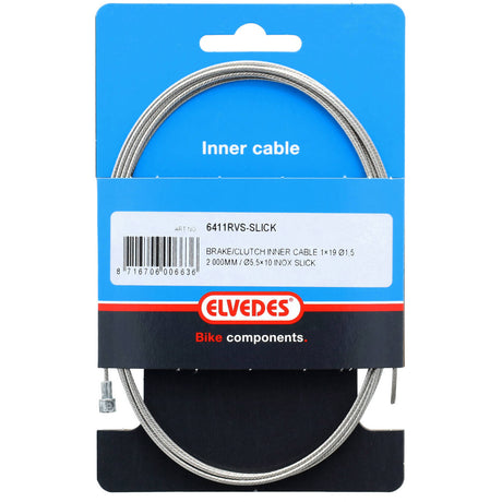 Elvedes cable system bv elvedes cavo interno freno 2000 mm in acciaio inossidabile slick �1,5 mm nipplo a V