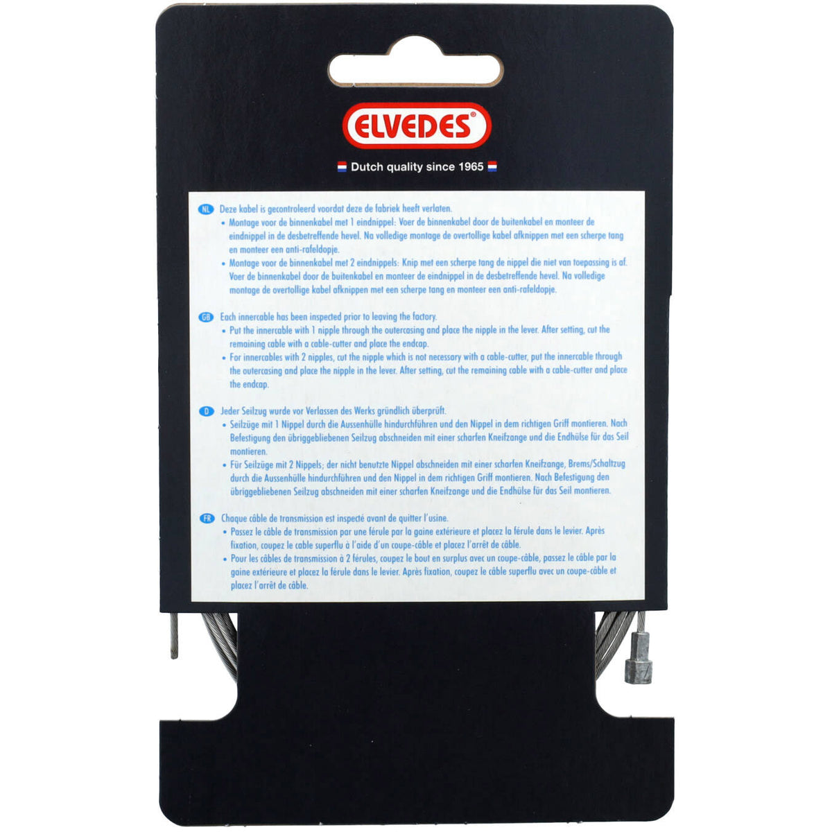 Cavo interno freno Elvedes da 2250 mm in acciaio inossidabile con nipplo a V da 1,5 mm