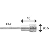 Cavo interno freno Elvedes da 2250 mm in acciaio inossidabile con nipplo a V da 1,5 mm