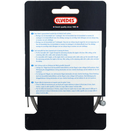 Elvedes Cable Systems bv Elvedes Cavo interno freno 2000 mm in acciaio inossidabile slick Nipplo a T da 1,5 mm