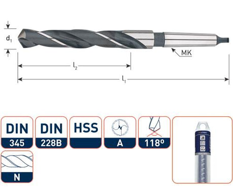 Trapano Rotec mc din345 14,0mm