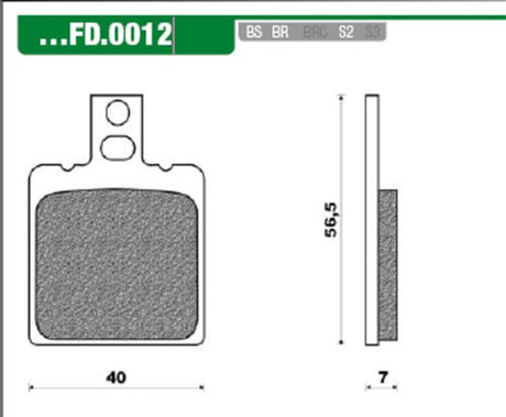 Blocco freno Newfren Set FD0012 RS '93 per Achter RS '96 per
