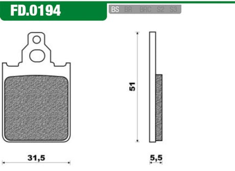 Newfren disc brake block FD0194 Quartz Ital