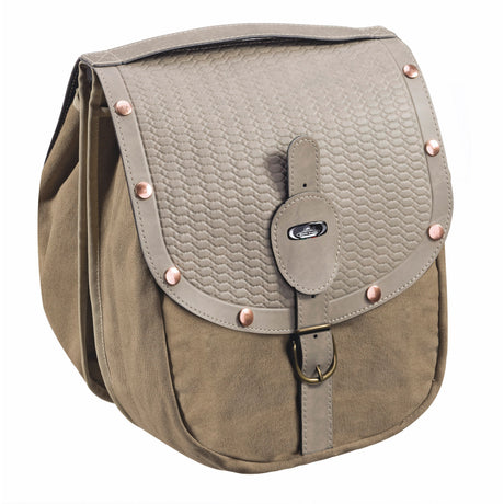 Borsa doppia Monte grappa 16,5l britannica con rivetti grigia