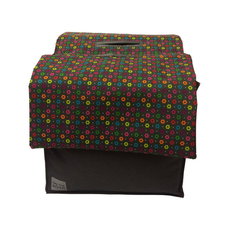 Sacca per biciclette a doppia bicicletta di basilico grigio con fiori colorati 20l