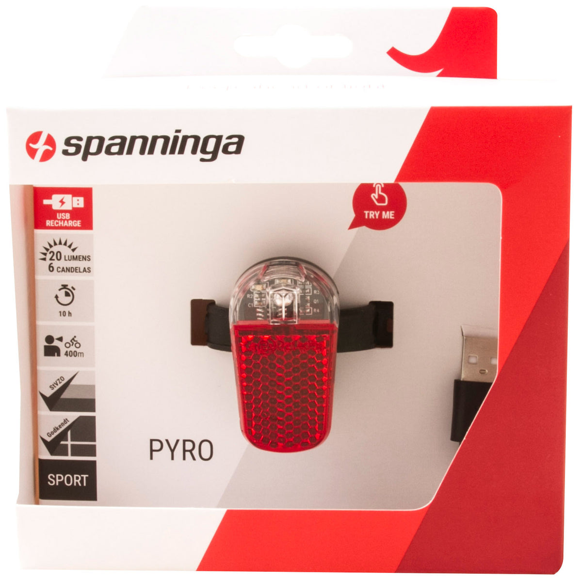 Ricaricabile pyro luminoso posteriore