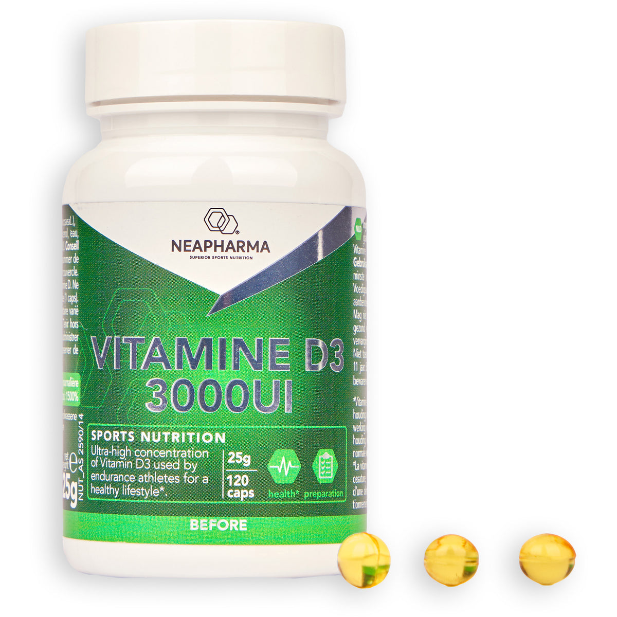 Capsule Neapharma Vitamina D3 3000iu Pot (120st)