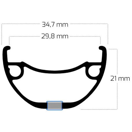 Cerchio Ryde rival 30 28 622 32g 14g disco alluminio nero