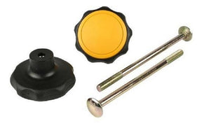 Pomello a stelo con perno nero arancione (2)