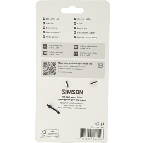 Simson faro anteriore aurora e-line 100r