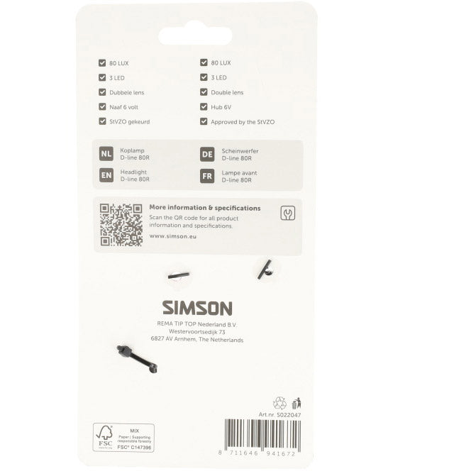 Simson faro anteriore aurora d-line 80r