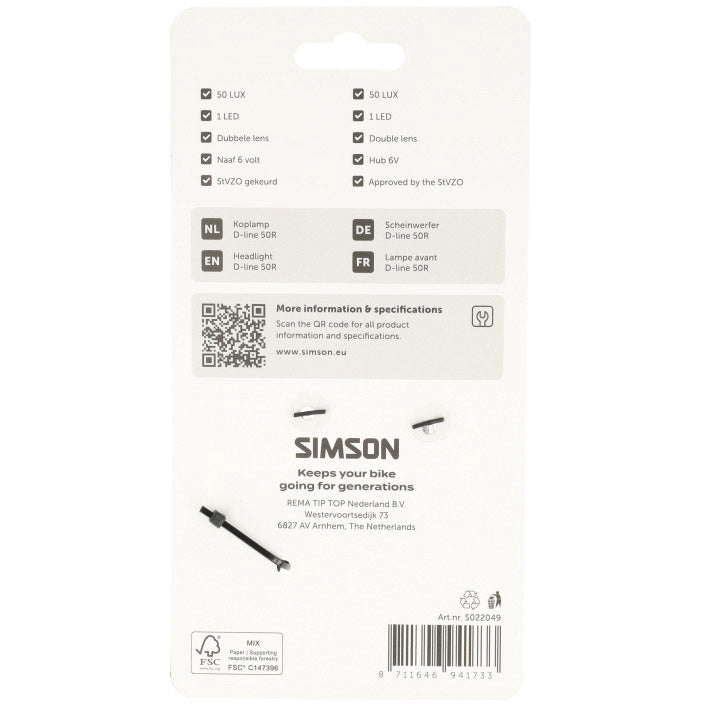 Simson faro anteriore aurora d-line 50r