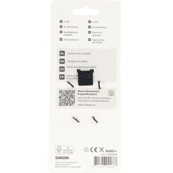 Fanale posteriore Simson aurora b-line b69s