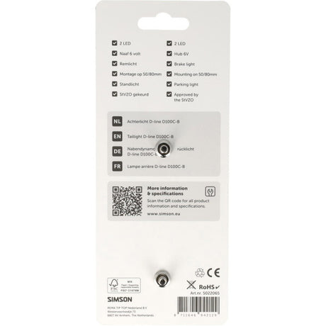 Rema tip top netherlands b.v. fanale posteriore simson aurora d-line d100c