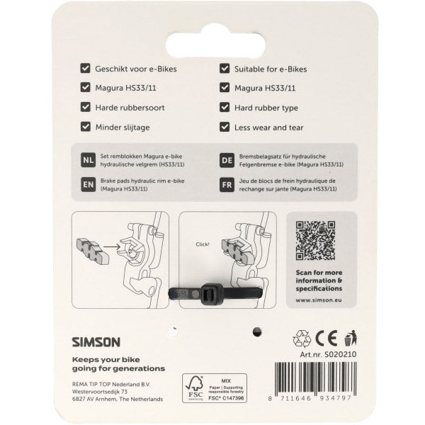 Pastiglie freno Simson magura e-bike
