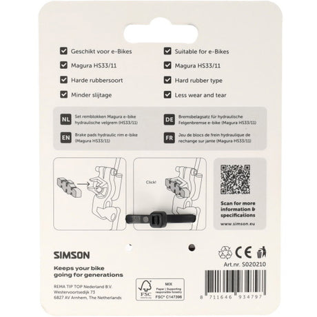 Pastiglie freno Simson magura e-bike