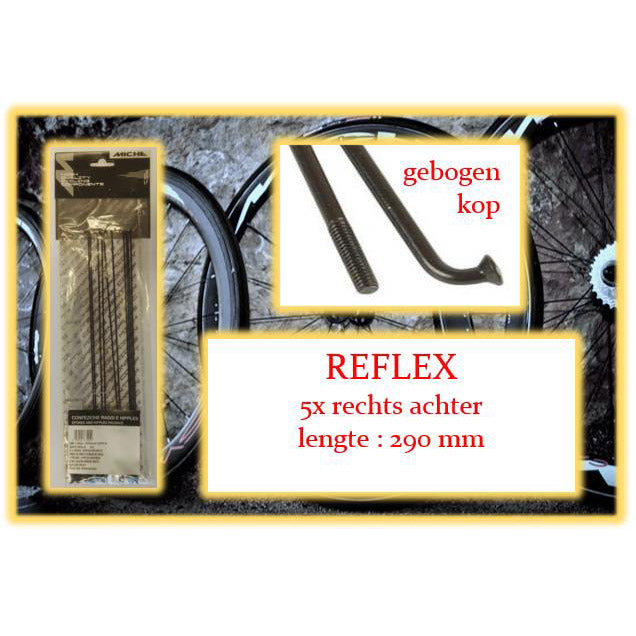 Raggi Miche reflex scuri 290mm ra neri (5pz)