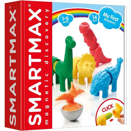 Smartmax i miei primi dinosauri - dinosauri magnetici - set da costruzione da 14 pezzi con elementi morbidi - giocattoli educativi per bambini - da 1 anno