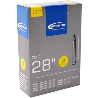 SCHWALBE INTER TUBE SV20 60MM 28 pollici Race 18 25-622 Luce extra 65GR