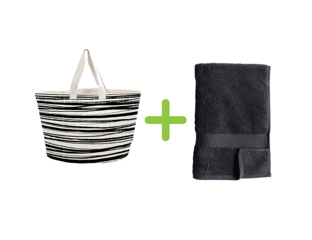 Borsa da spiaggia di Bo Wevil + asciugamano da bagno (100x180 cm) - Antracite